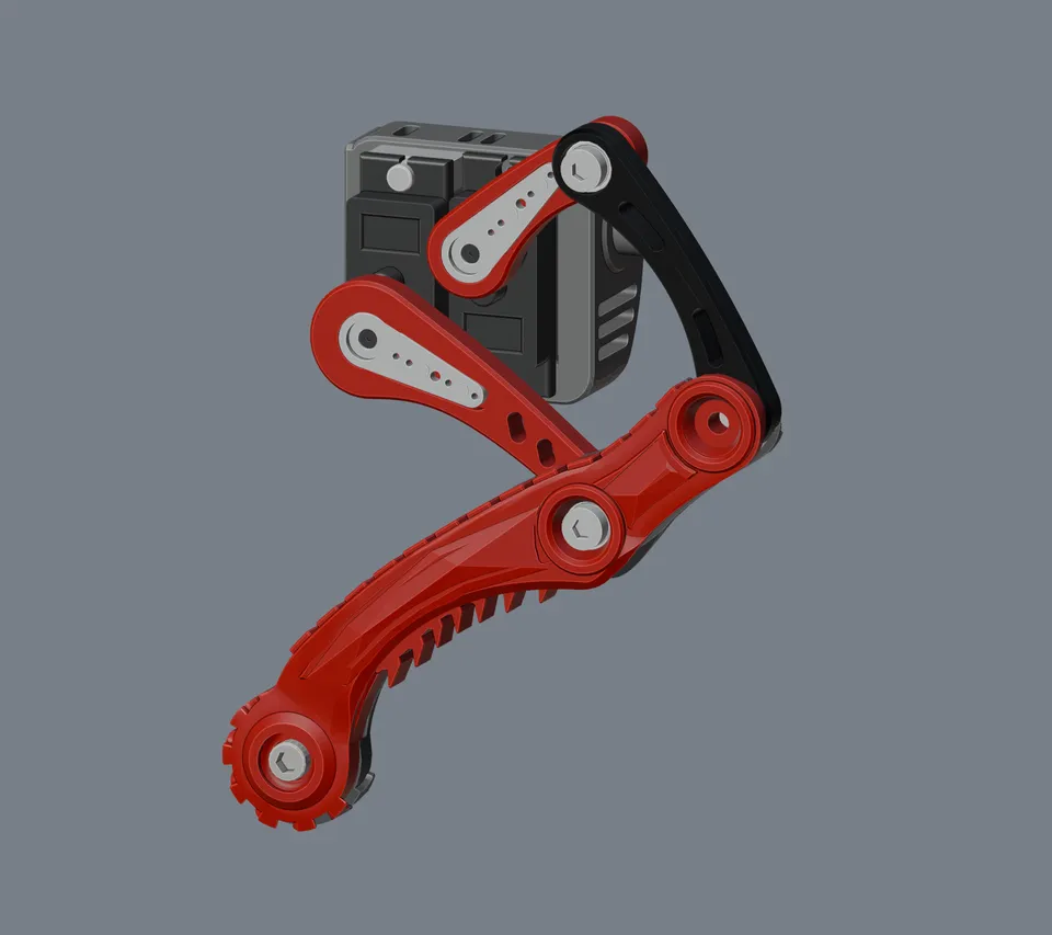 Blender boot and leg design study; capture date is not established. This is a modeled assembly.