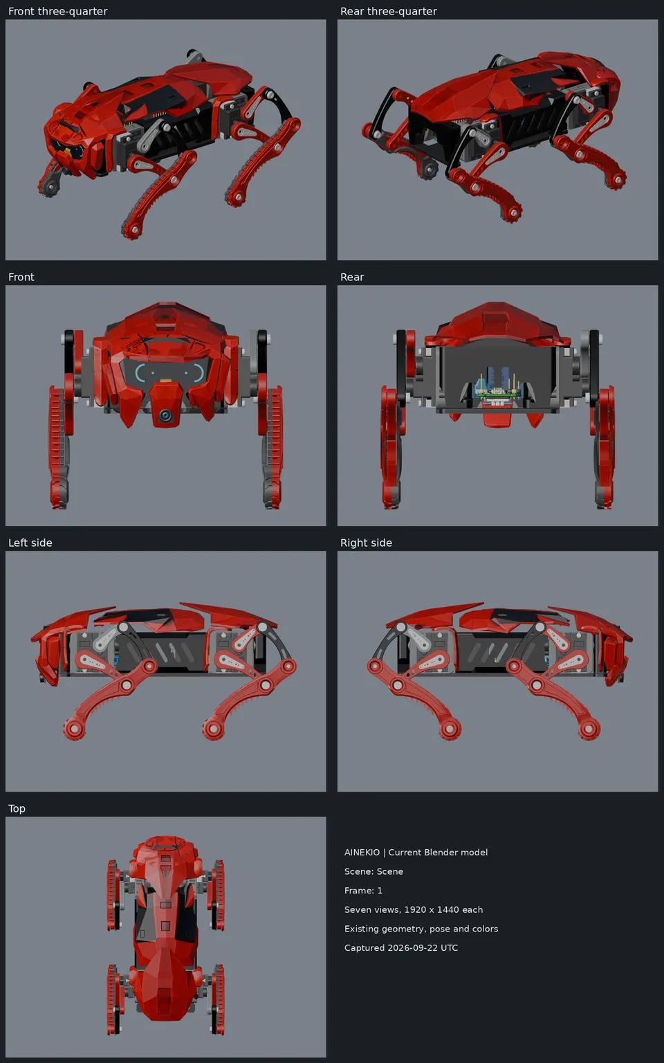 September 22 Blender assembly study; this predates the October feedback-servo rebuild.