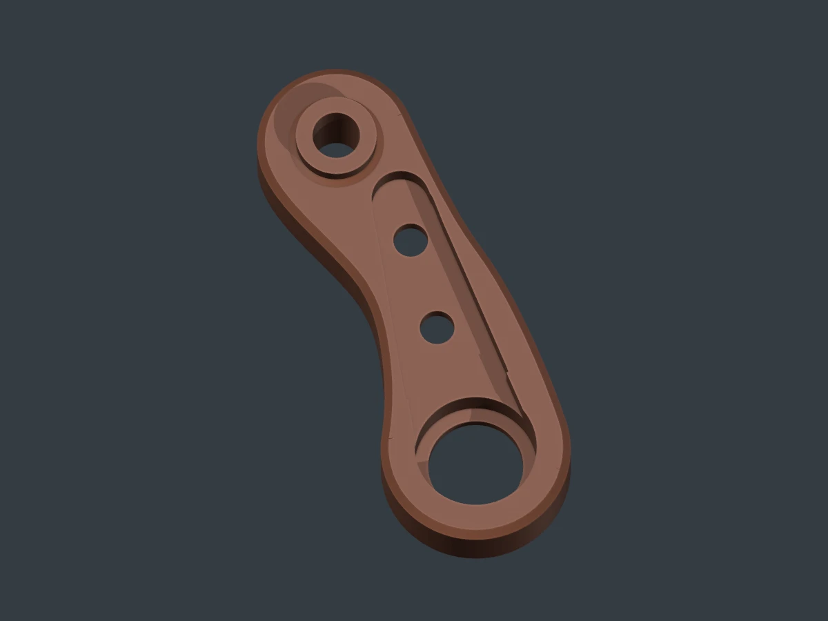 Rendered upright Part_009 crank with its horn pocket and joint bore