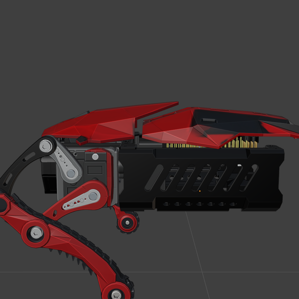 Side reference of the robot's shell and linkage in Blender